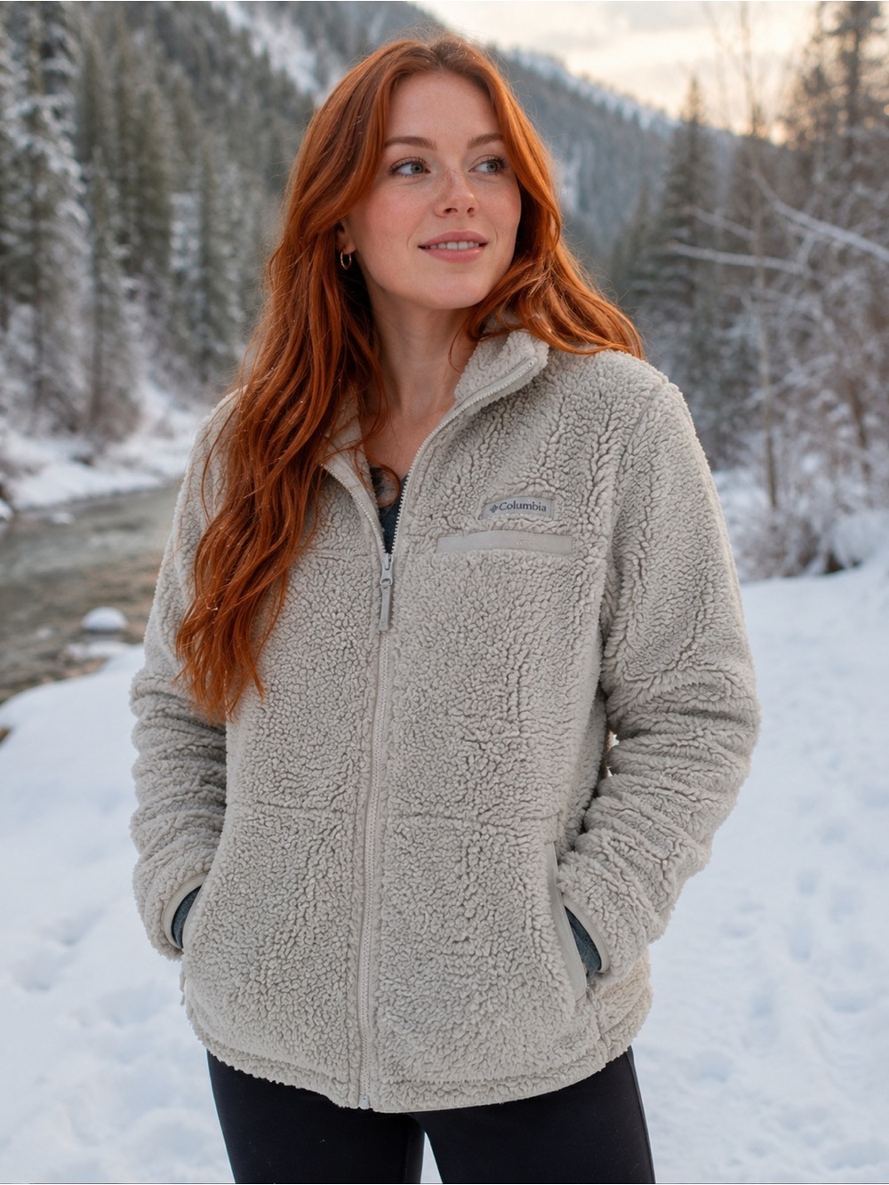 Columbia Grey Sherpa Fleece Jacket
